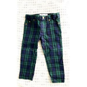 Size 2T black and green checkered pants